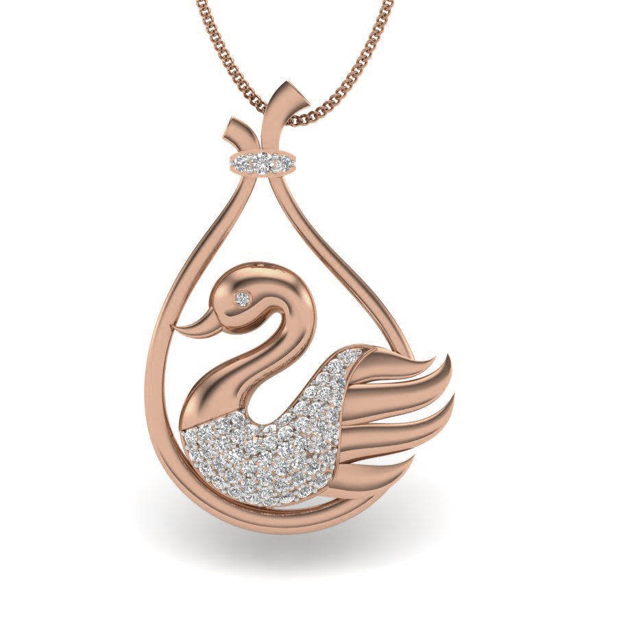 Diamond Swan Pendant renders 3dm details 3D print model_6