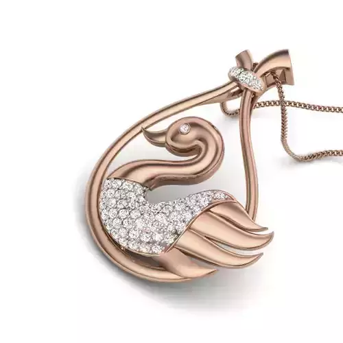 Diamond Swan Pendant renders 3dm details 3D print model