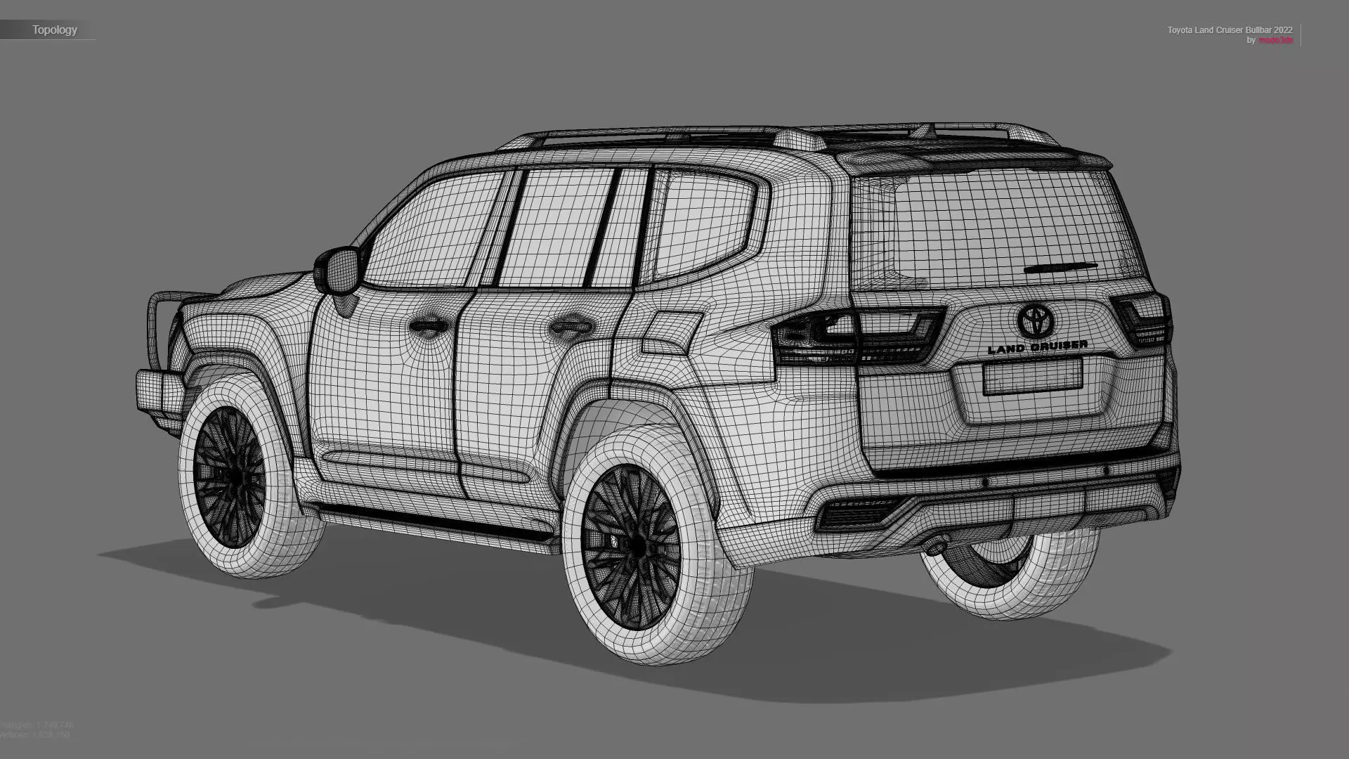 Toyota Land Cruiser With Bullbar 2022 3D model_5