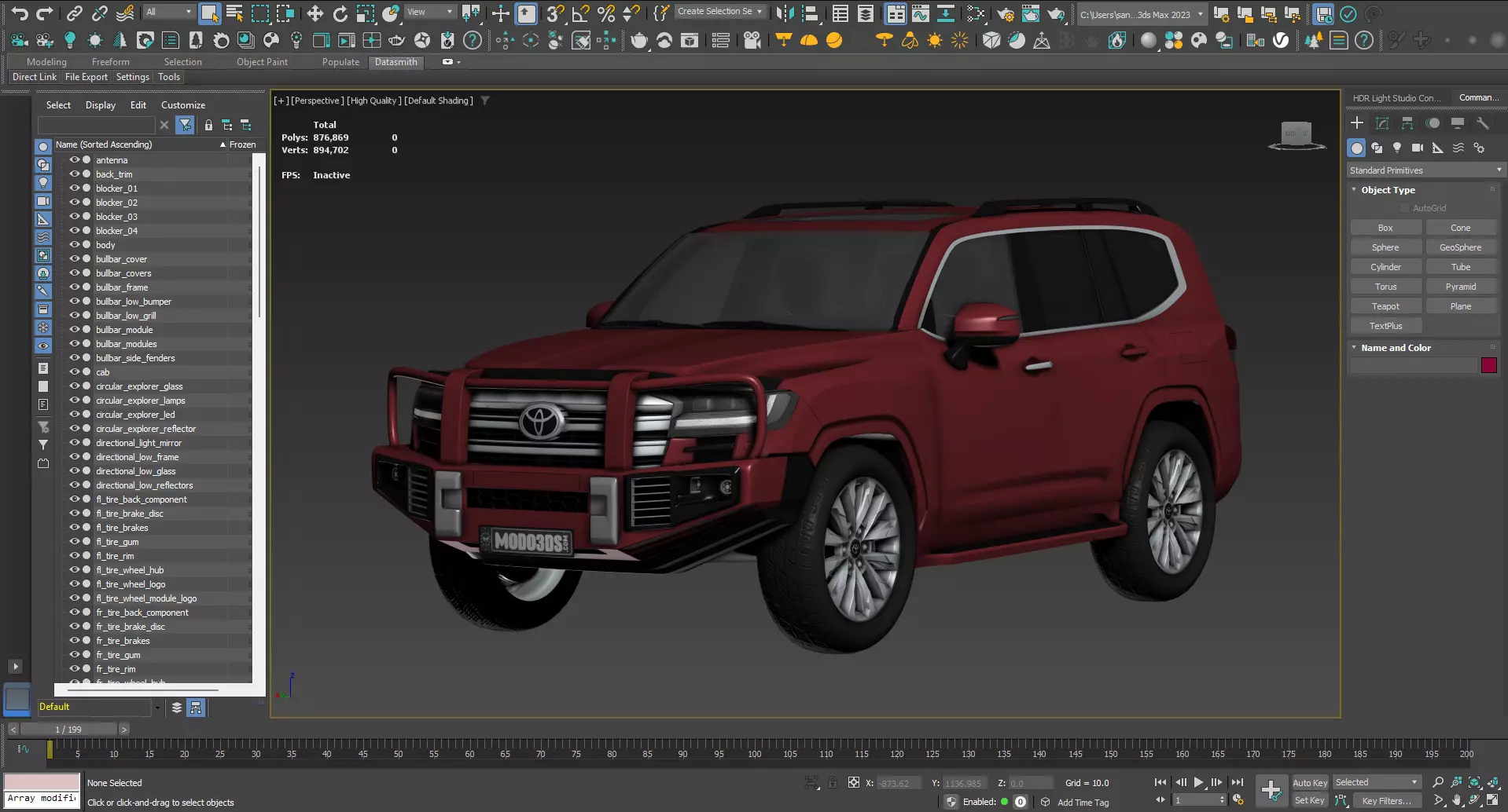 Toyota Land Cruiser With Bullbar 2022 3D model_16