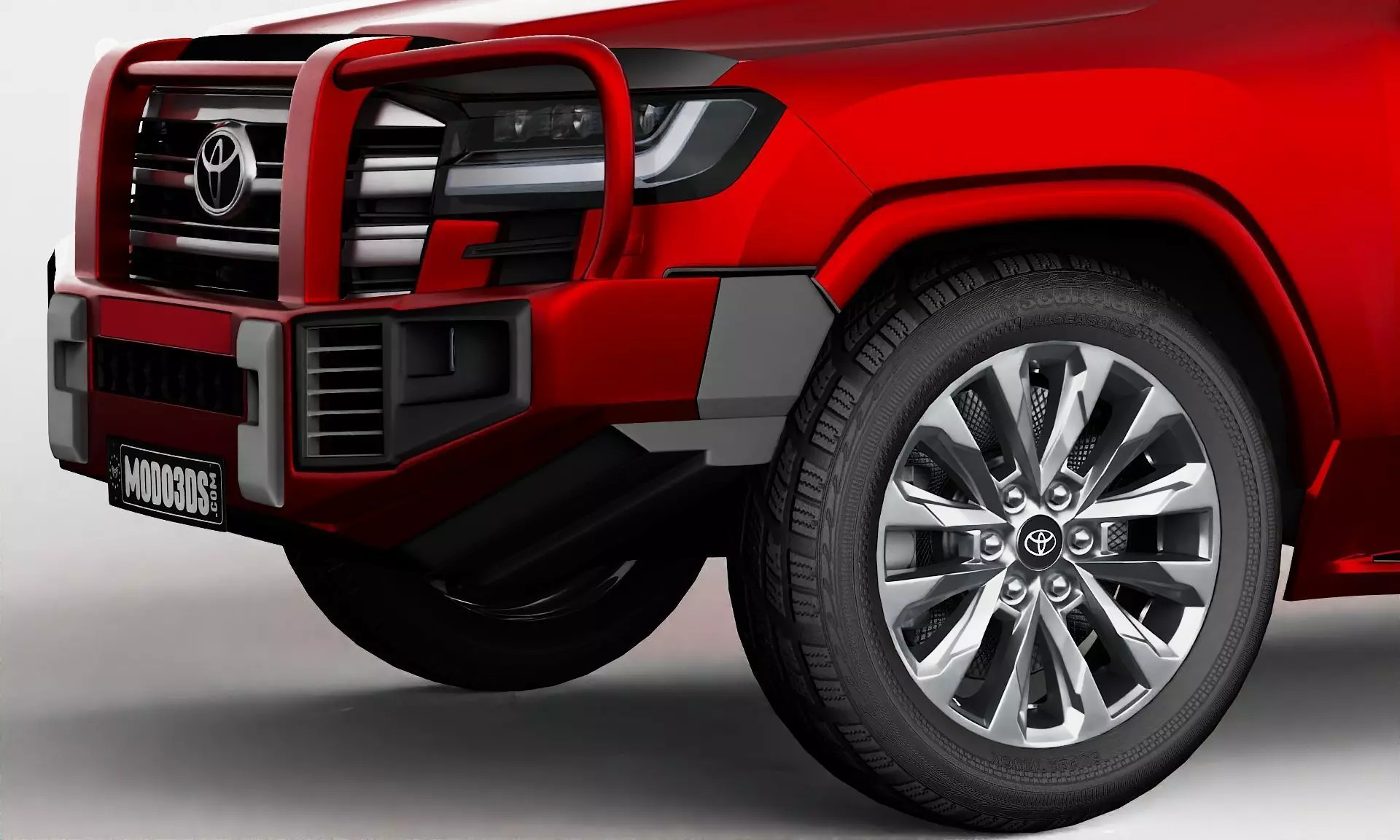 Toyota Land Cruiser With Bullbar 2022 3D model_8