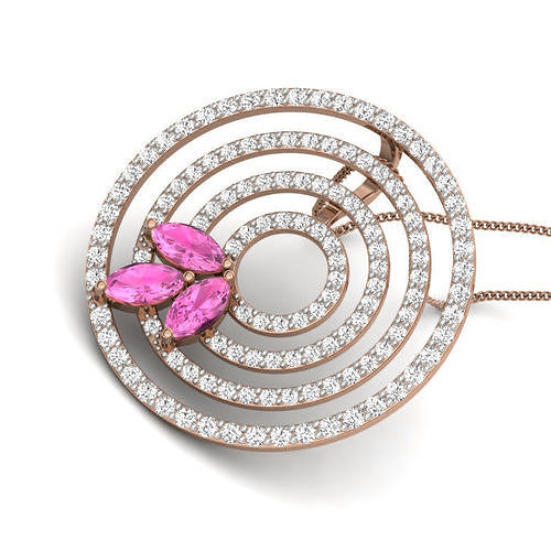 Diamond Flower Petal Pendant renders 3dm details 3D print model