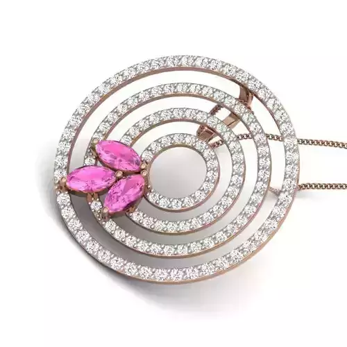 Diamond Flower Petal Pendant renders 3dm details