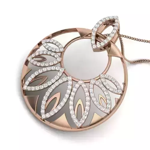 Flower Diamond Pendant renders 3dm details