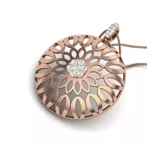 Flower Diamond Cocktail Pendant renders 3dm details