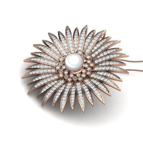 Flower Diamond Cocktail Pendant renders 3dm details 3D print model