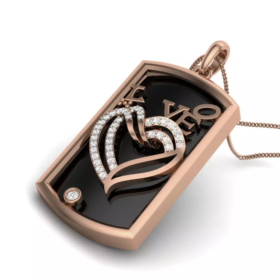 Diamond Heart Love Valentine Pendant renders 3dm details 3D print model