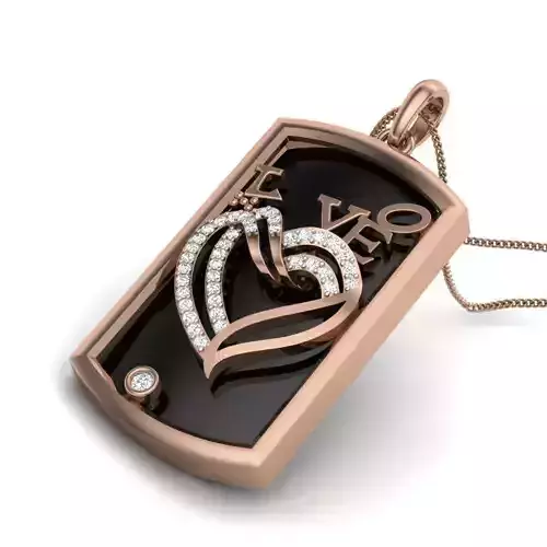 Diamond Heart Love Valentine Pendant renders 3dm details 3D print model