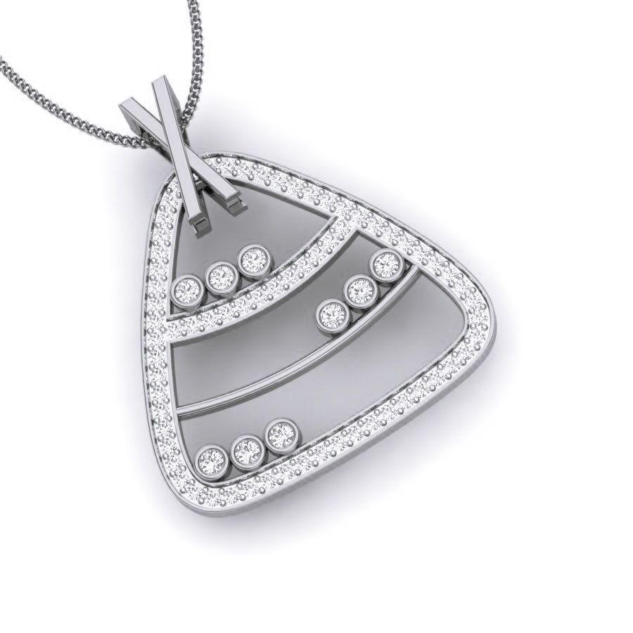 Diamond Triangular Pendant renders 3dm details 3D print model_11