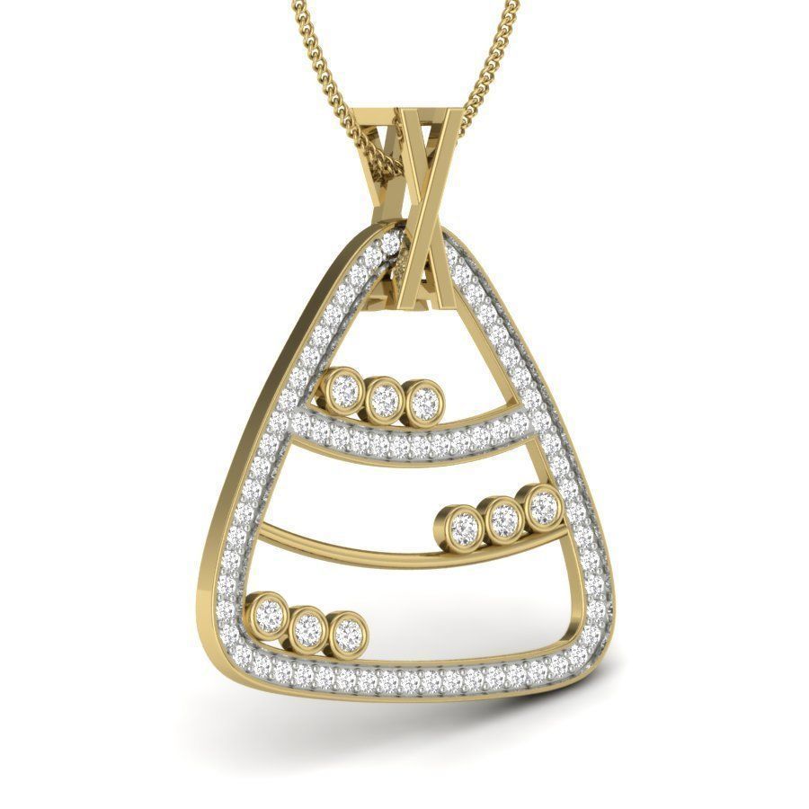 Diamond Triangular Pendant renders 3dm details 3D print model_9