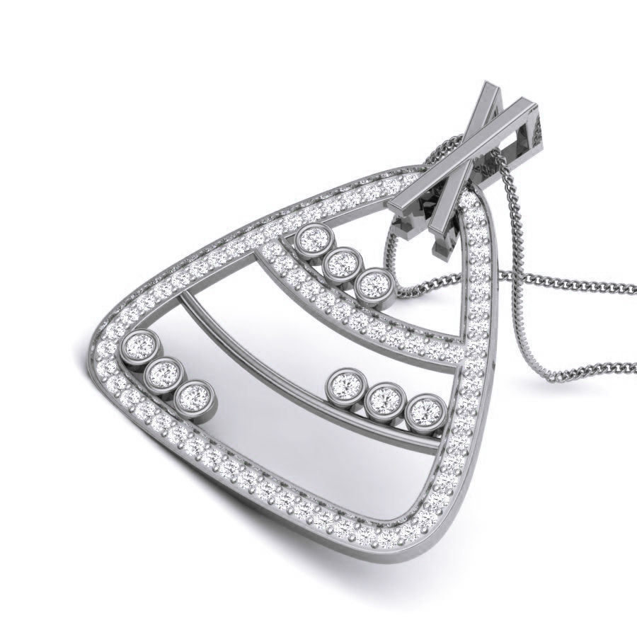 Diamond Triangular Pendant renders 3dm details 3D print model_2