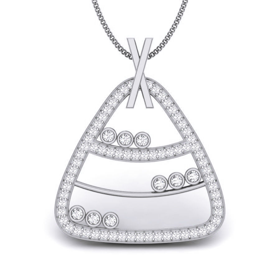 Diamond Triangular Pendant renders 3dm details 3D print model_4