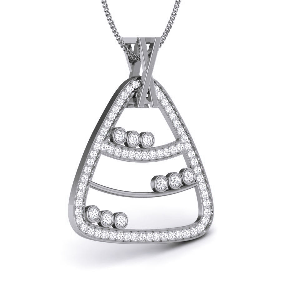 Diamond Triangular Pendant renders 3dm details 3D print model_7