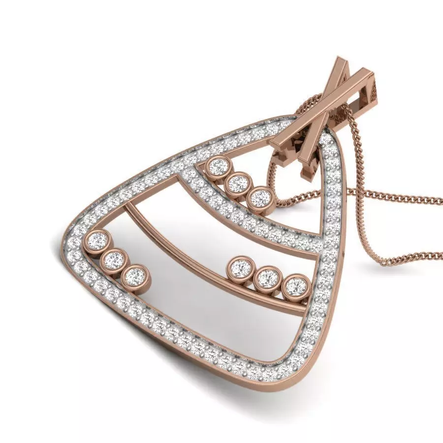 Diamond Triangular Pendant renders 3dm details 3D print model_0