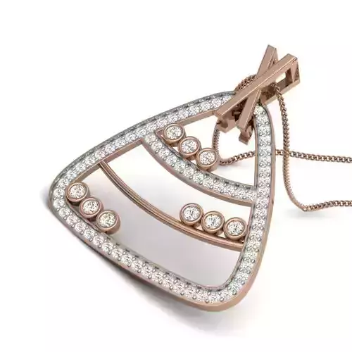 Diamond Triangular Pendant renders 3dm details