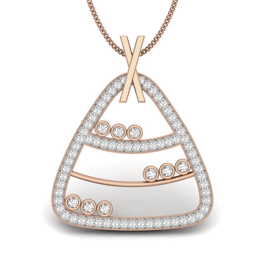 Diamond Triangular Pendant renders 3dm details 3D print model_6