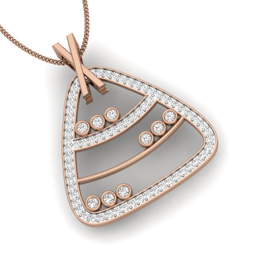 Diamond Triangular Pendant renders 3dm details 3D print model_12