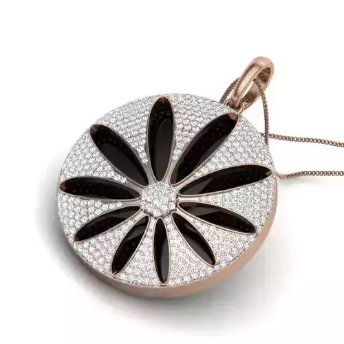 Flower Diamond Cocktail Pendant renders 3dm details