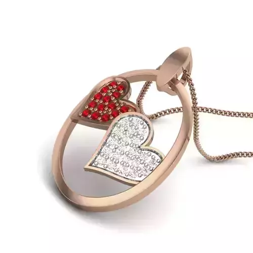 Diamond Heart Love Valentine Pendant renders 3dm details 3D print model