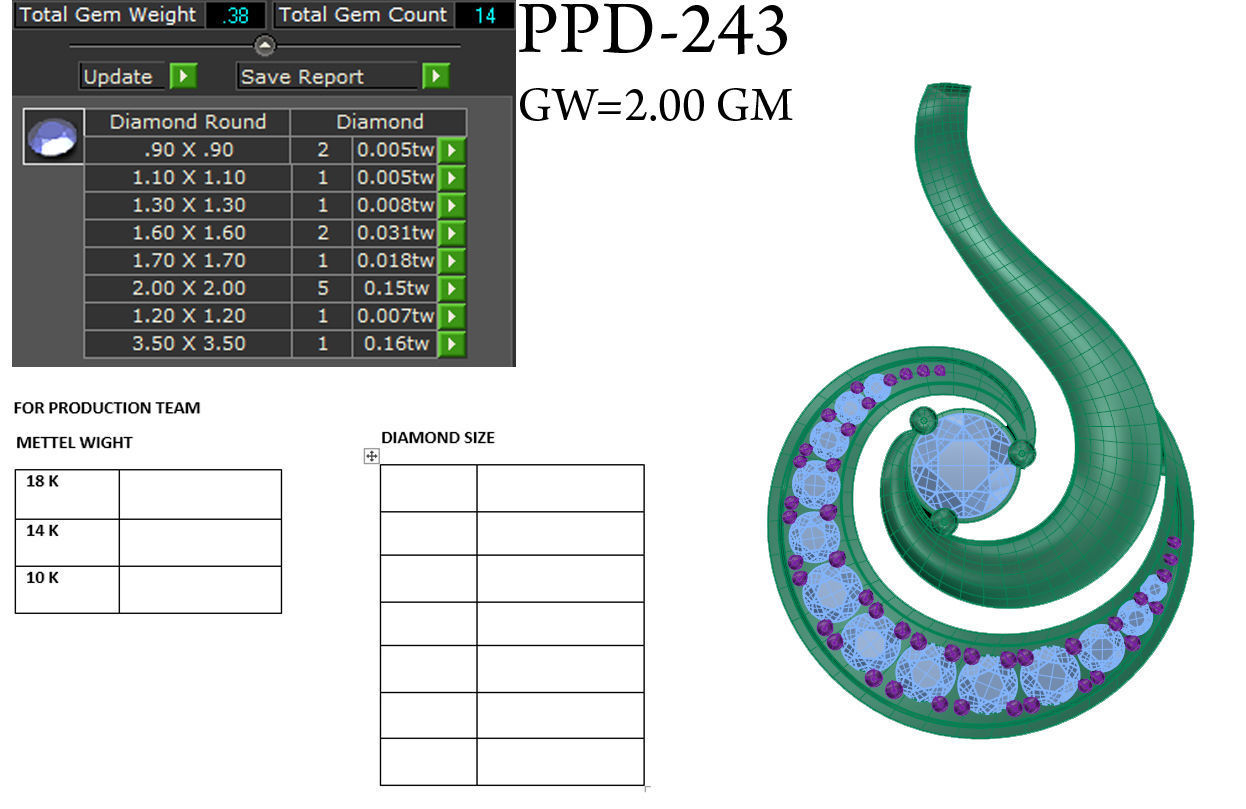 Diamond Pendant renders 3dm details 3D print model_16