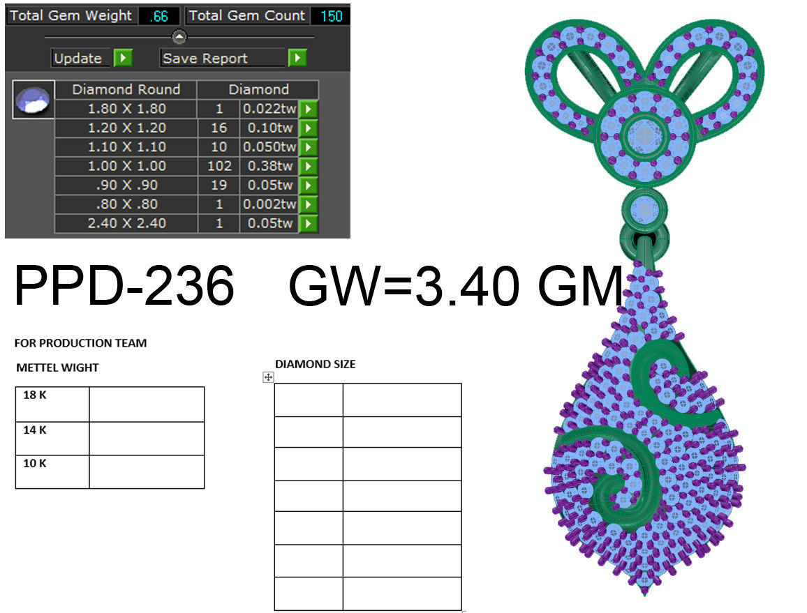 Diamond Pendant renders 3dm details 3D print model_16