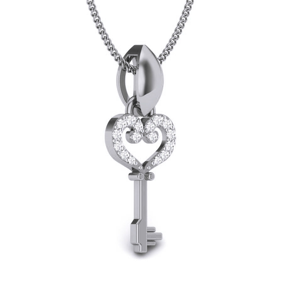 Diamond Key Pendant renders 3dm details 3D print model_5