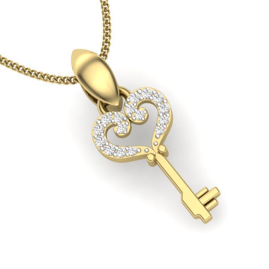 Diamond Key Pendant renders 3dm details 3D print model_7