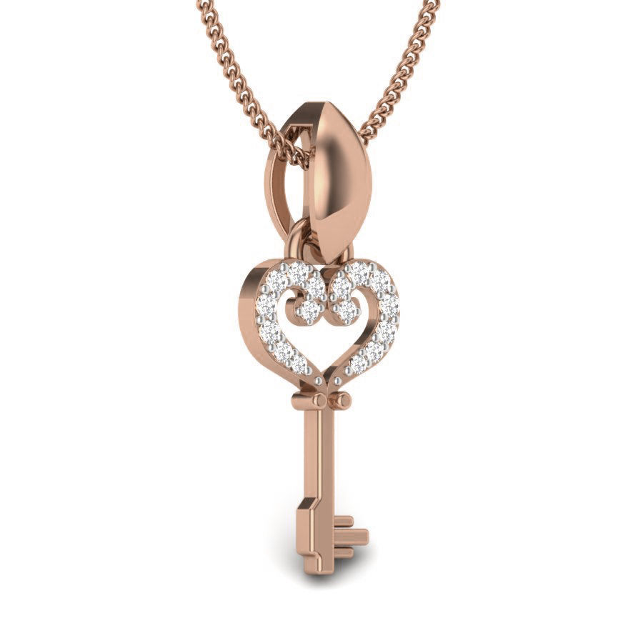 Diamond Key Pendant renders 3dm details 3D print model_6