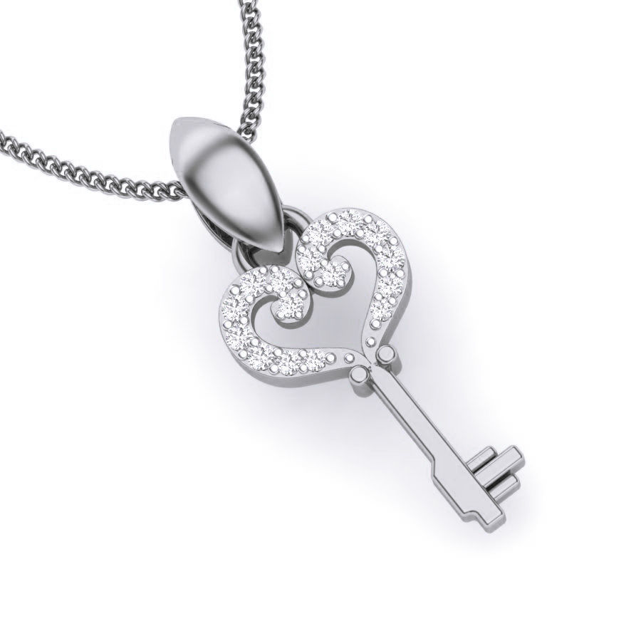 Diamond Key Pendant renders 3dm details 3D print model_8
