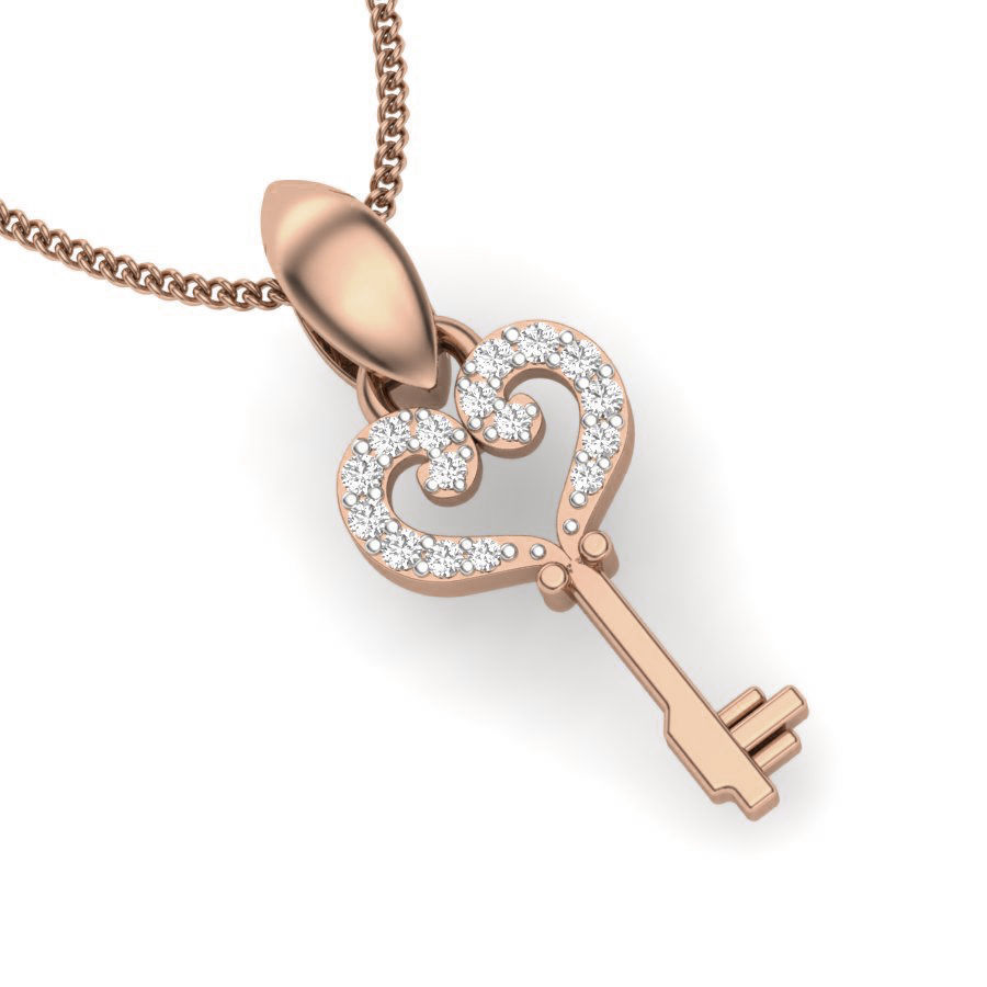 Diamond Key Pendant renders 3dm details 3D print model_9