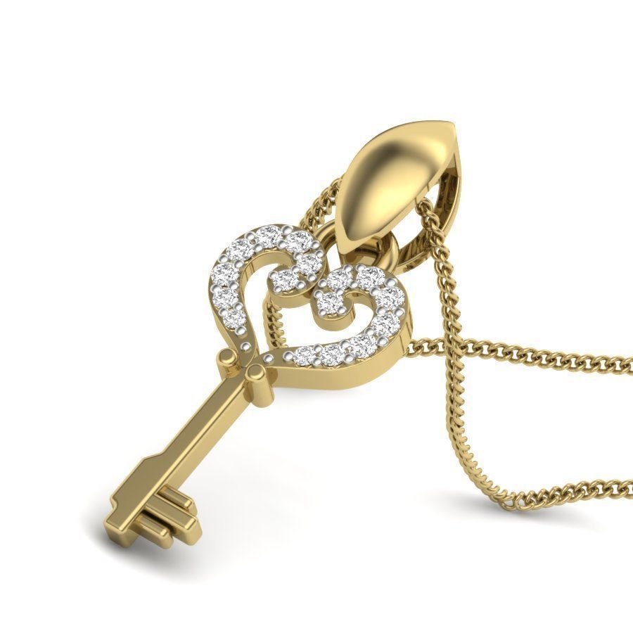 Diamond Key Pendant renders 3dm details 3D print model_1