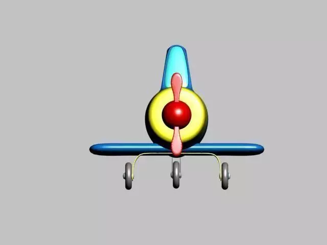 Plane cartoon 3D model_0