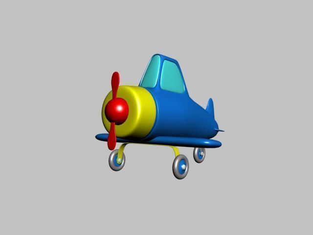 Plane cartoon 3D model_2