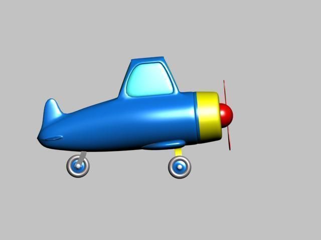 Plane cartoon 3D model_1