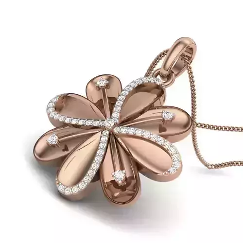 Diamond Flower Pendant renders 3dm details