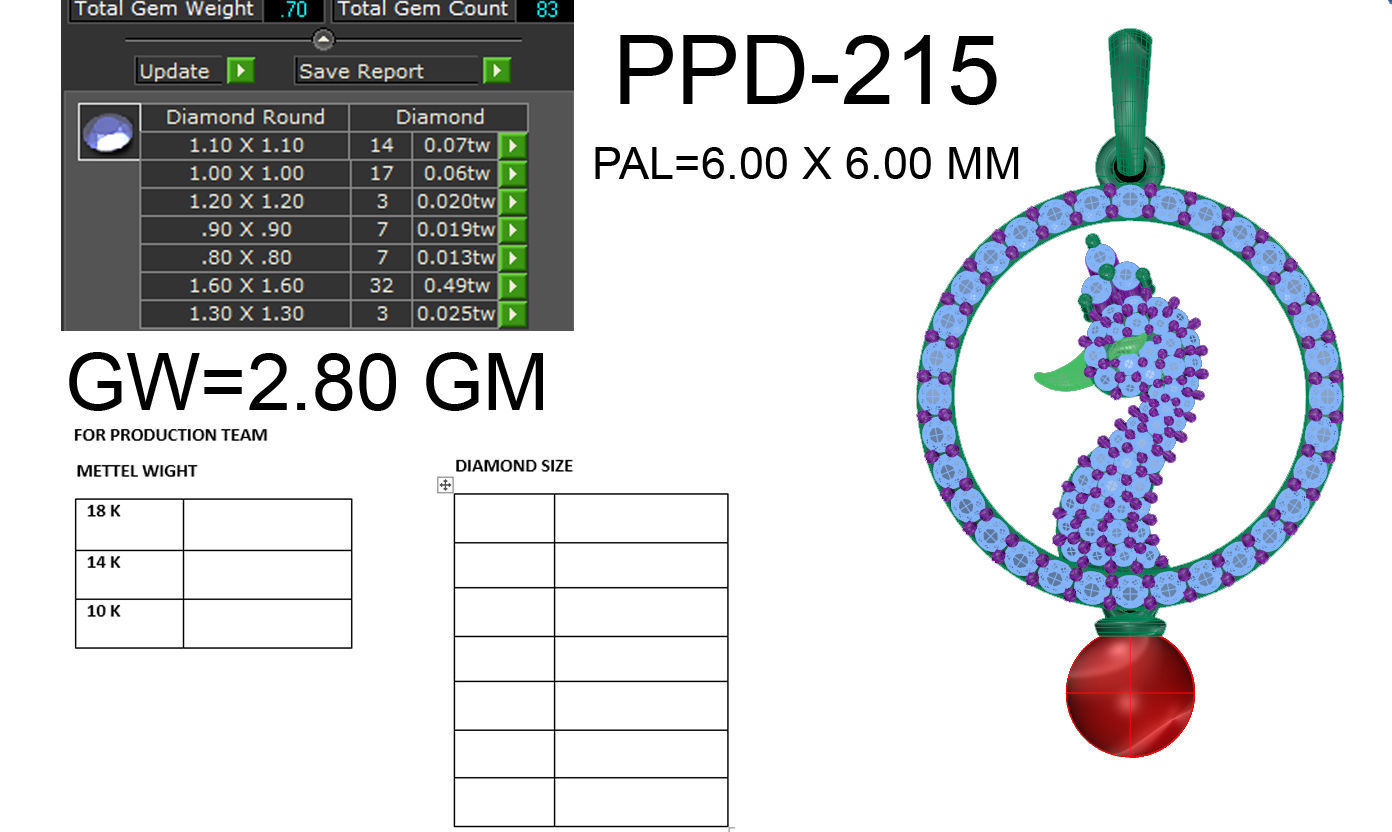 Diamond Peacock Pendant renders 3dm details 3D print model_16