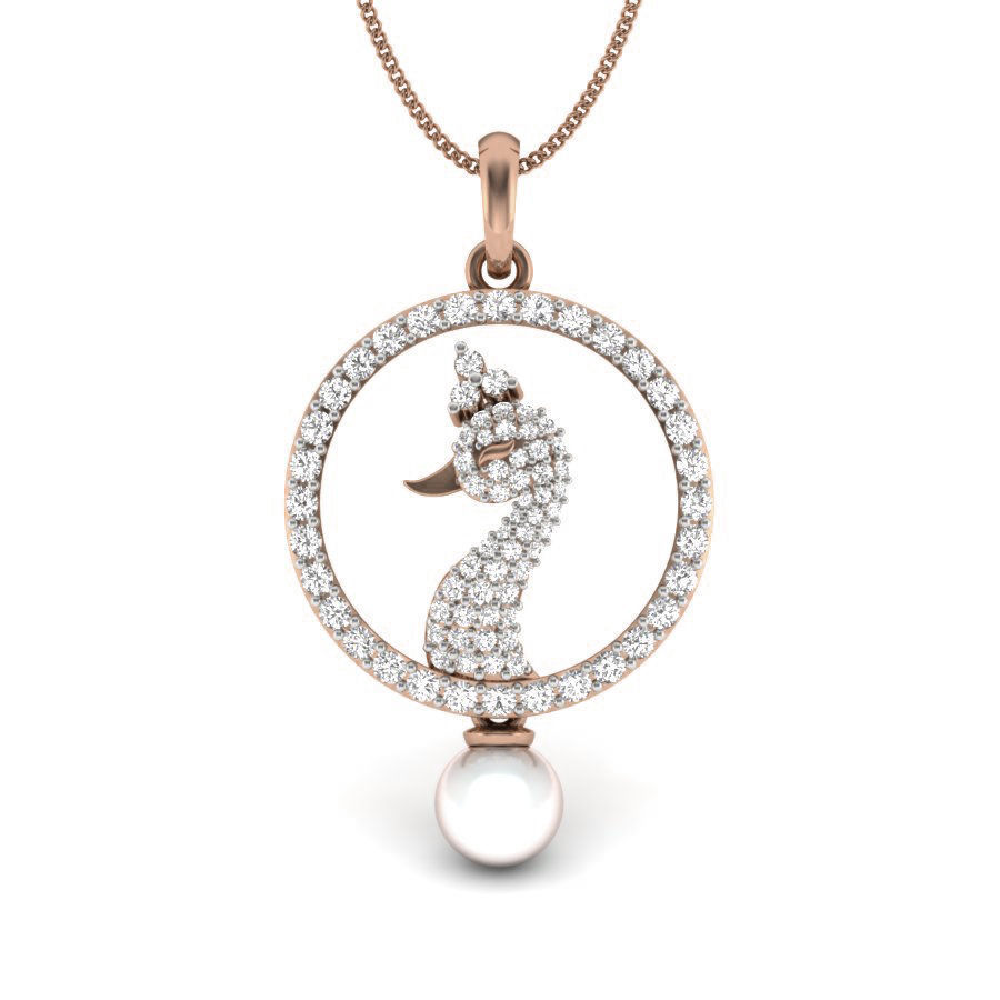 Diamond Peacock Pendant renders 3dm details 3D print model_6