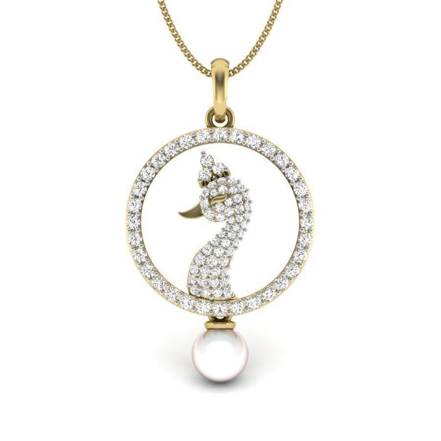 Diamond Peacock Pendant renders 3dm details 3D print model_4