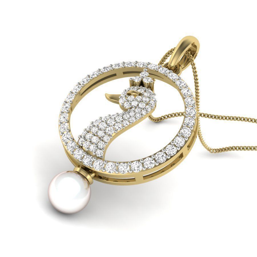 Diamond Peacock Pendant renders 3dm details 3D print model_1