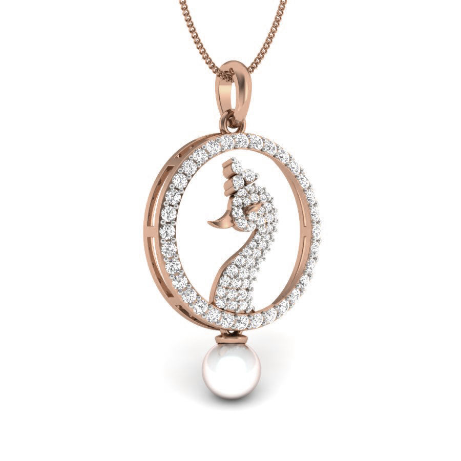 Diamond Peacock Pendant renders 3dm details 3D print model_9