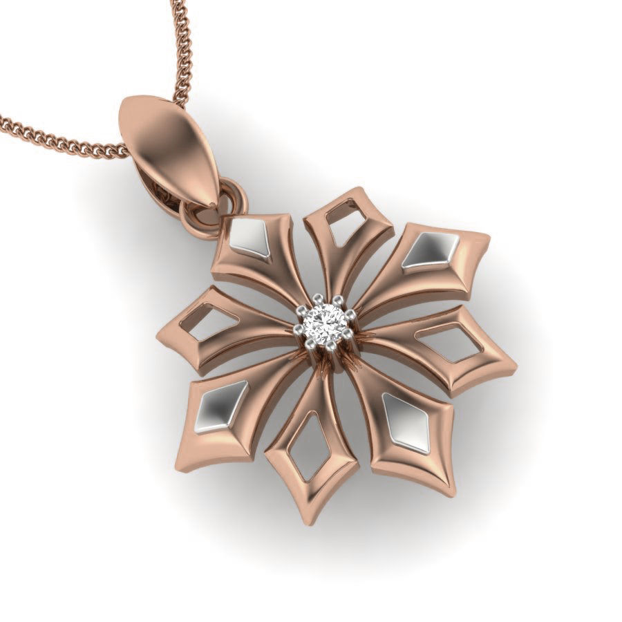 Diamond Flower Pendant renders 3dm details 3D print model_12