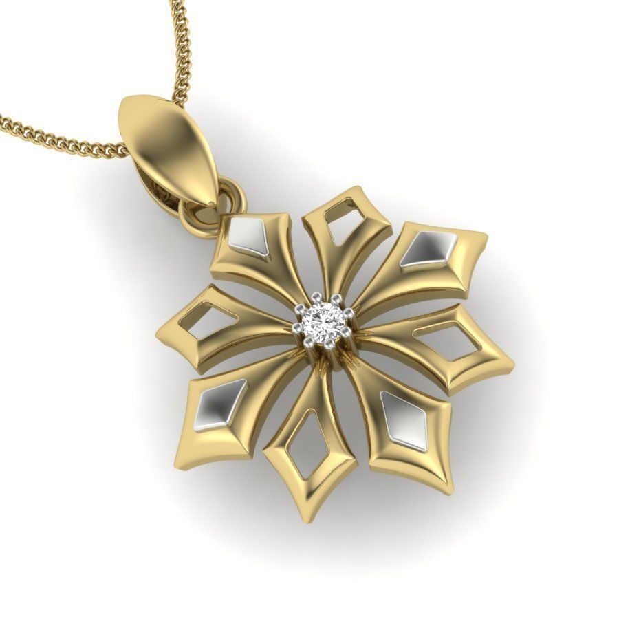 Diamond Flower Pendant renders 3dm details 3D print model_10