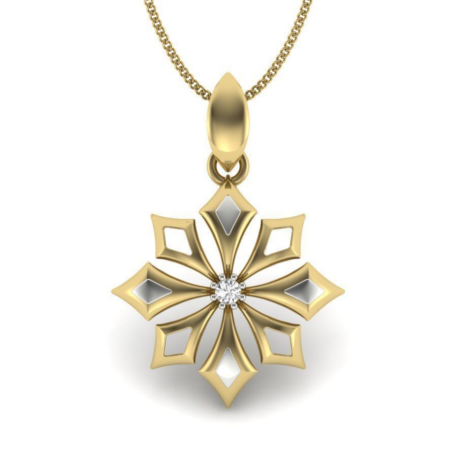 Diamond Flower Pendant renders 3dm details 3D print model_13