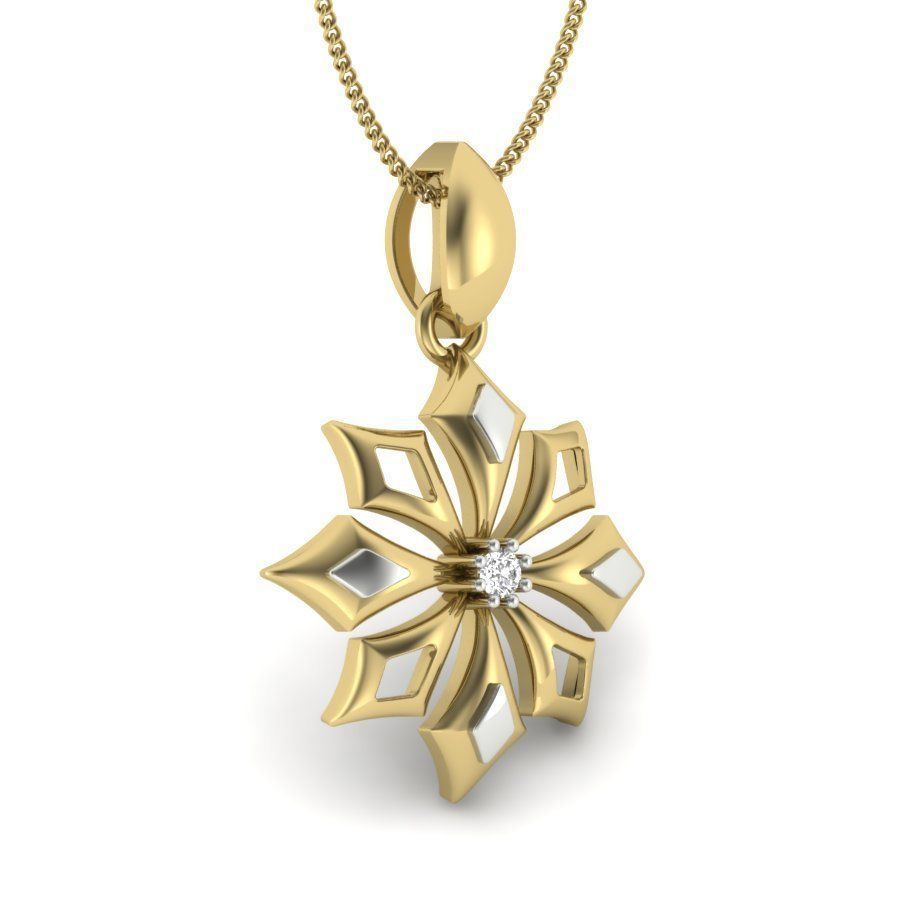 Diamond Flower Pendant renders 3dm details 3D print model_4