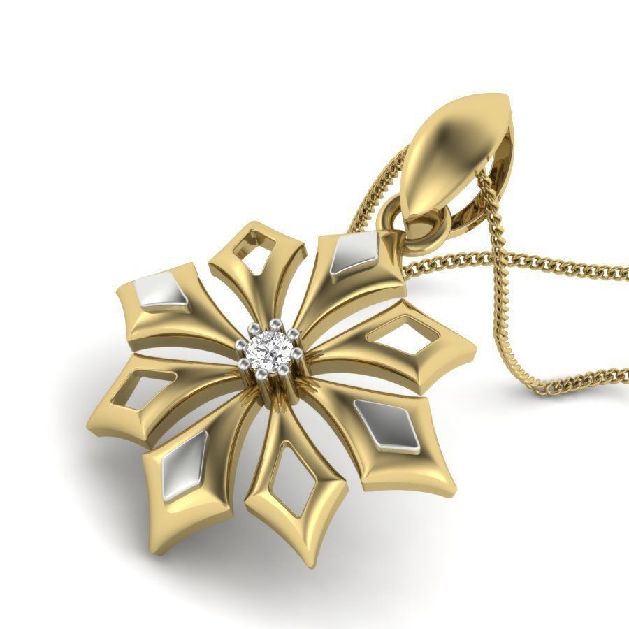 Diamond Flower Pendant renders 3dm details 3D print model_1