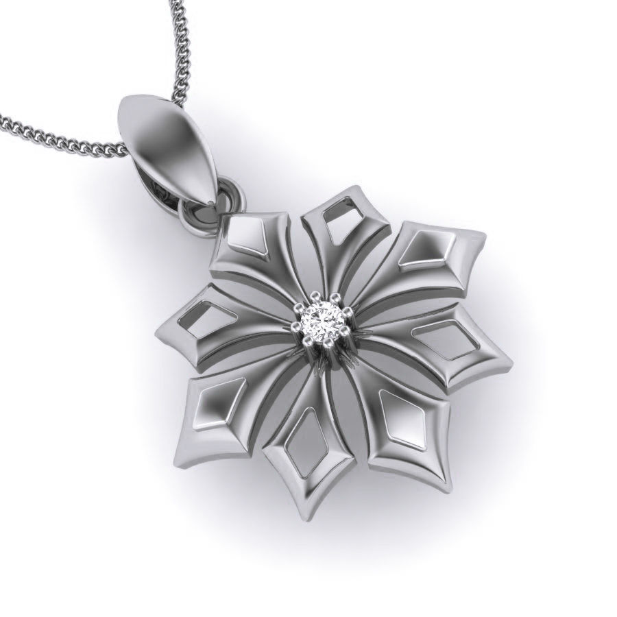 Diamond Flower Pendant renders 3dm details 3D print model_11