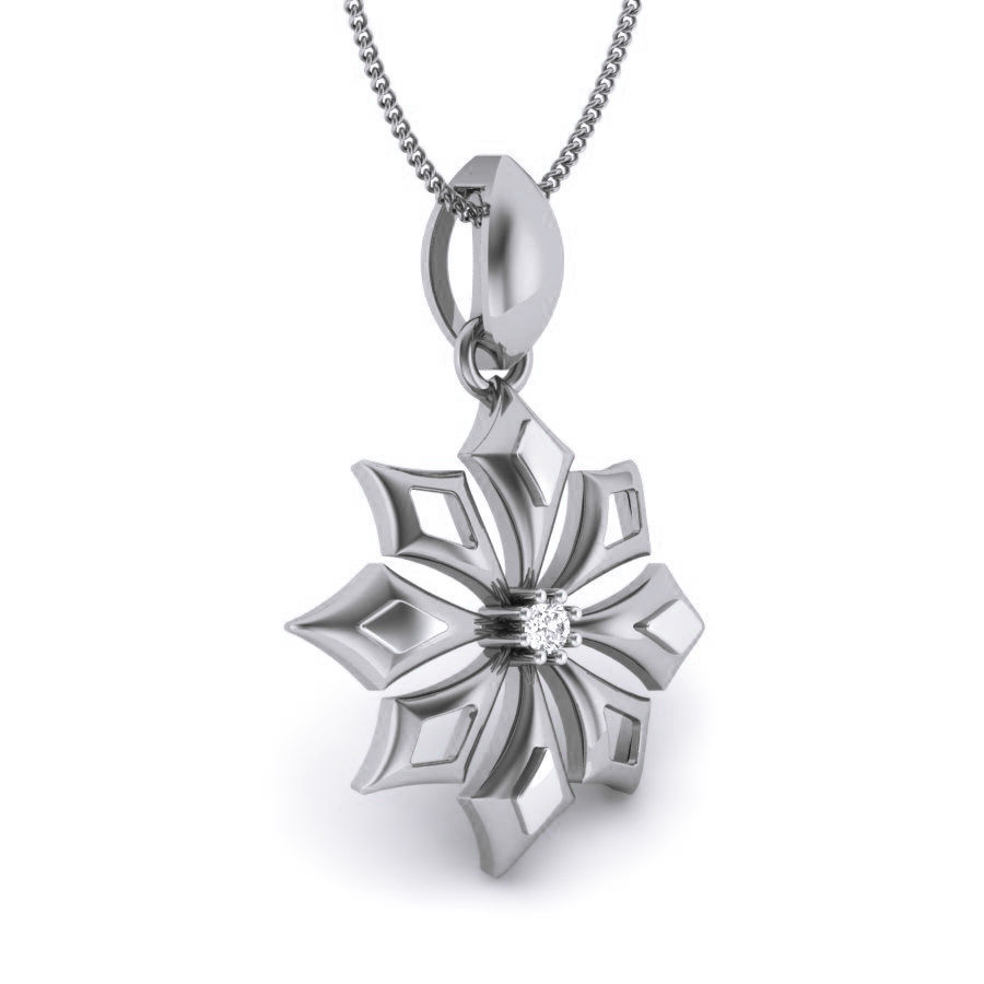 Diamond Flower Pendant renders 3dm details 3D print model_6