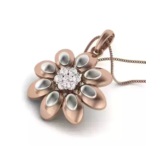 Diamond Flower Pendant renders 3dm details