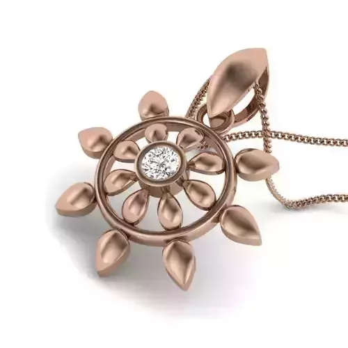 Flower Diamond Pendant renders 3dm details