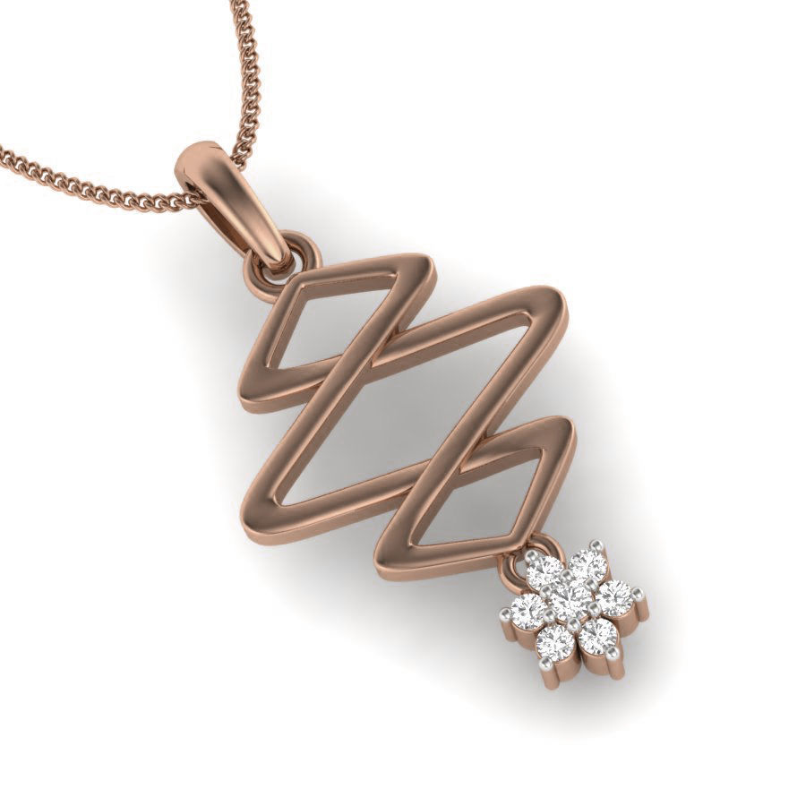 Wire Z Diamond Pendant renders 3dm details 3D print model_11